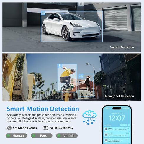 SV3C PTZ POE Camera Outdoor, 36X Zoom 360° Auto Tracking 4K IP Wired Camera | Person Vehicle Motion Detection, Floodlight Color Night Vision, 2 Way Audio, Camhipro, Presets, RTSP BlueIris, 24/7 Recording in Kuwait