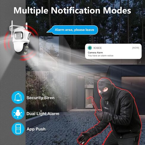 3 In 1 Outdoor Indoor Camera, 3MP Wired Pan/Tilt Security Wi-Fi Camera | 32GB Local Storage, Free AI Detection, Motion Tracking, 360°View, Color Night Vision, 2 Way Audio, No Subscription in Kuwait