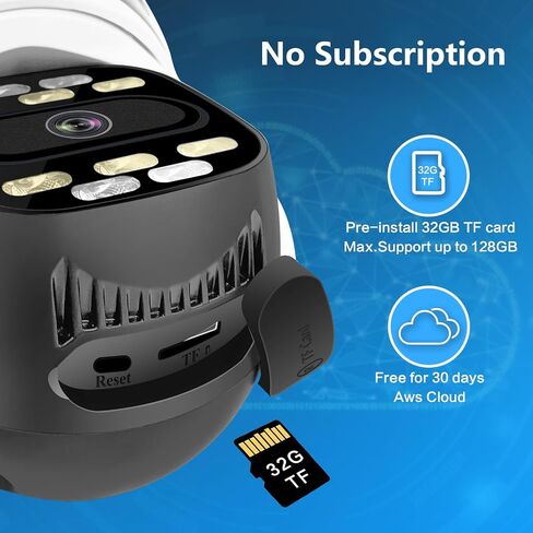 3 In 1 Outdoor Indoor Camera, 3MP Wired Pan/Tilt Security Wi-Fi Camera | 32GB Local Storage, Free AI Detection, Motion Tracking, 360°View, Color Night Vision, 2 Way Audio, No Subscription in Kuwait