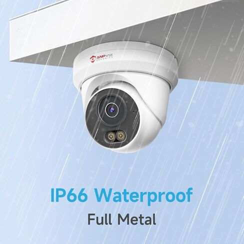 Anpviz 2-Pack 5MP PoE IP Camera, Turret Security IP Camera Outdoor Wired | Smart Color Night Vision, AI Human Motion Detection, Built-in Mic, NDAA, Requires NVR, NOT Work Independently in Kuwait