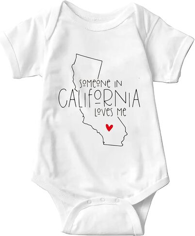 Someone In California Loves Me Baby Girls Boys Bodysuit Newborn Short Sleeve Romper Infant Cotton Clothes in Kuwait