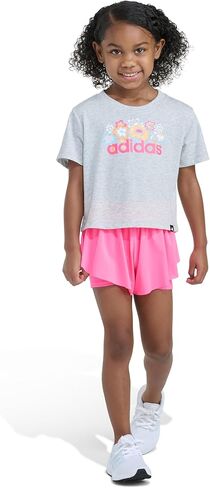 adidas Girls 2-Piece T-Shirt & Flowy Short Set in Kuwait