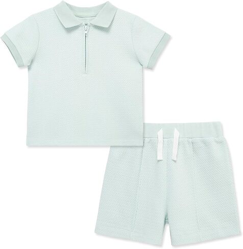 Little Me Clothes for Baby Boys Organic Cotton 2-Piece Short and Shirt Set, 12 Months - 4 Toddler in Kuwait