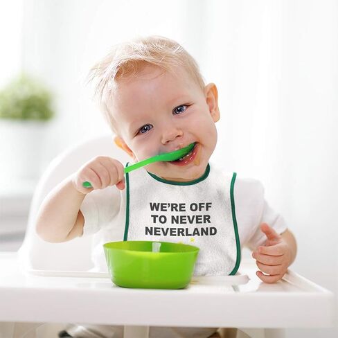 Toddler & Baby Bibs Burp Cloths We're Off to Never Neverland Funny Humor New Designs Cotton Items for Girl Boy Aa White Only in Kuwait
