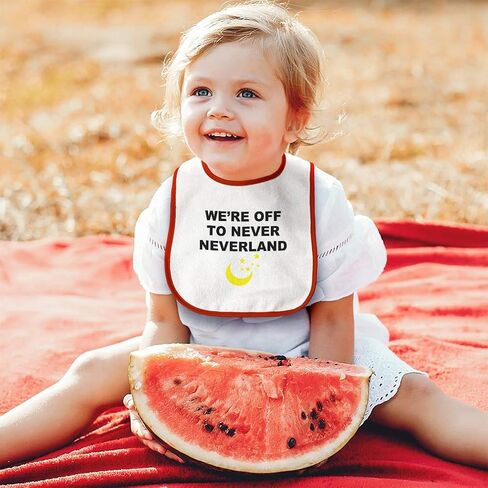 Toddler & Baby Bibs Burp Cloths We're Off to Never Neverland Funny Humor New Designs Cotton Items for Girl Boy Aa White Only in Kuwait