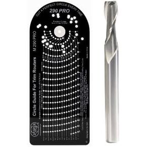Jasper 290 PRO POLYCARBONATE Router Circle Cutter Jig and J601 Spiral Up Cut Solid Carbide 1/4 Bit Bundle | Cuts Perfect Circles from 1 ½" to 18 3/16" D in Saudi Arabia