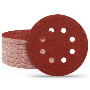 100PCS 5 Inch Sanding Discs, 8 Hole Hook and Loop 80 Grit Sandpaper, Round Sand Paper for Random Orbital Sander in Saudi Arabia