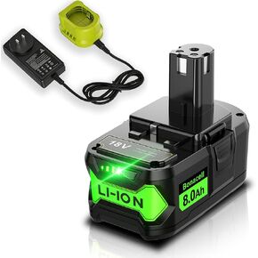 Bonacell 2Pack ترقية 8.0Ah بديلة لـ Ryobi 18V ONE+ استبدال البطارية PBP005 PBP004 PBP003 PBP002 P108 P102 P103 P104 P105 P107 P109 P122 in Kuwait