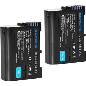 2-Pack EN-EL15 /EL15a/EL15b/EL15c Batters, for Nikon Z6, Z6 II, Z7, Z7II, Z8, D780, D850, D500, D600, D610, D750, D800, D810, D7100, D7200 D7500 Digital SLR Camera Battery (2 Batteries) in Saudi Arabia