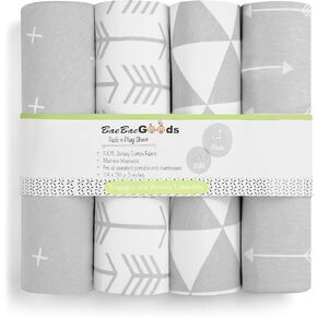 Pack N Play Sheets - 100% Super Soft Jersey Knit Cotton Mattress Sheets - Portable Mini Crib Sheets (24 x 38 x 5) in Pack & Play Pattern in Kuwait