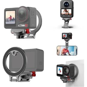 BRDRC Action 6 Magnetic Stand Base, Aluminum Alloy Quick Release Adapter for DJI Osmo Nano, for MagSafe iPhone Desktop Mount Table Holder with 360° Adjustable & 1/4" Screw Hole Tripod Accessories in Saudi Arabia