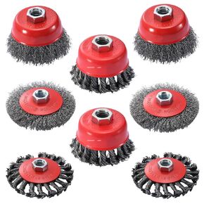 12 Pack Wire Wheel for Angle Grinder, 4-1/2" Heavy Duty Carbon Steel Knotted Wire Brush, 5/8"-11 Arbor, Rapid Rust Removal & Polishing, Angle Grinder Wheel Brush Combo Set in Saudi Arabia