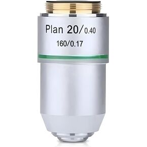 عدسة موضوعية لونية 20x/0.40 160/0.17 RMS خيط 20.2 مللي متر | Plan Achromat، 195 أنبوب بصري، 160/0.17 المواصفات، حامل RMS 20.2 مم، فتحة رقمية 0.40 in Kuwait