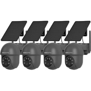 ARCCTV Solar Cameras Wireless Outdoor for Home Security, 2 Pack | 4MP 2.5K HD, 2.4G/5G Dual Band WiFi, 360° View, Battery Powered, Night Vision with Spotlight, 2-Way Audio, PIR Motion Sensor in Saudi Arabia