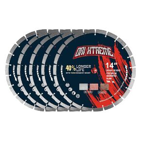 14 Inch Diamond Saw Blade 5Pcs, General Purpose Segmented Blade | Dry/Wet Cutting Concrete, Reinforced Concrete, Masonry, Brick, Block, 1"-20mm Arbor in Saudi Arabia