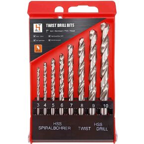 25-Piece Metric HSS Twist Drill Bit Set, 1-13mm, Wood & Soft Metal | Fully Ground Bright Finish, 135° Split Point Prevents Walking, 0.5mm Increments, Round Shank, Rugged Index Storage Case in Saudi Arabia