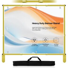 Jiang&Rong 10 x 10ft Heavy Duty Backdrop Stand Kit (Golden) | Adjustable Step and Repeat Banner Stand for Photography, Trade Shows, Photo Booths, Events in Kuwait