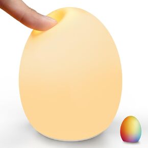 Baby Night Light, Silicone Egg Light for Kids, Portable Touch Night Lamp with 11 Colors Changing, Nursery Night Light for Breastfeeding, BPA Free, Eye Caring, Soft in Saudi Arabia