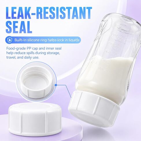 6pcs Baby Bottle Caps Compatible with Evenflo Classic Glass Twist Bottles 4oz & 8oz and Balance Plus Standard Neck Bottle 4oz & 9oz, Travel and Storage Bottle Lids Replacement, Soft & Safe Bottle Lid in Kuwait