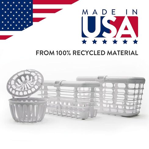 Prince Lionheart Made in USA High Capacity 3-in-1 Dishwasher and Spill Proof Vave Cleaner Basket for Toddlers & Infants Bottle Parts & Accessories | Fits all Dishwashers | 100% Recycled Plastic,White in Kuwait