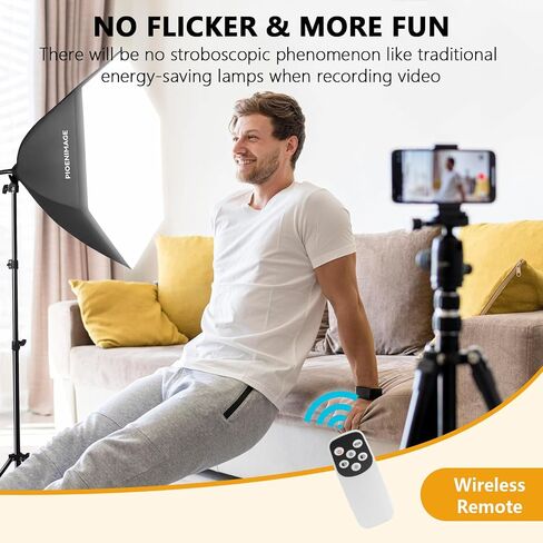 Softbox Lighting Kit, Softbox Photography Lighting Kit, 2 Sets | 29.5in Soft Box Lighting Set, Photography Lights, 85W 2700-6500K LED Bulb, Studio Lights for Portrait, Video Recording in Kuwait