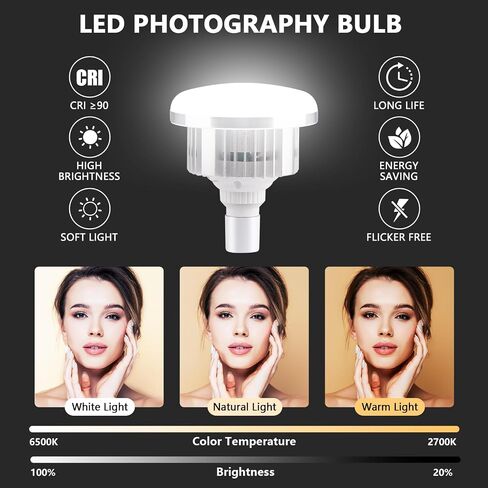 Softbox Lighting Kit, Softbox Photography Lighting Kit, 2 Sets | 29.5in Soft Box Lighting Set, Photography Lights, 85W 2700-6500K LED Bulb, Studio Lights for Portrait, Video Recording in Kuwait