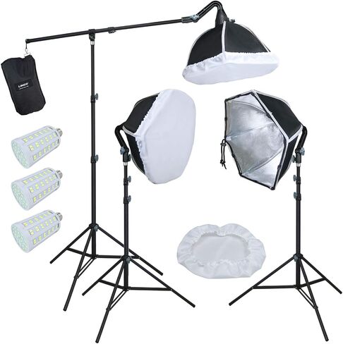 LINCO Lincostore Photography Photo Studio Lighting Kit with Boom Arm Counterweight Bag- 30 Seconds to Storage/Bright AM209 in Kuwait