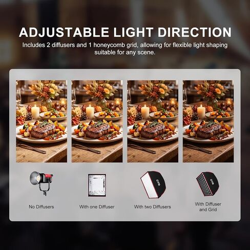 GVM Square Softbox (15.75 x 15.75) with Bowens Mount, Professional Portrait Softbox & Honeycomb Grid Compatible with pro SD200B/300B/300C Video Light and Other Brand Video for Product Shoots in Kuwait