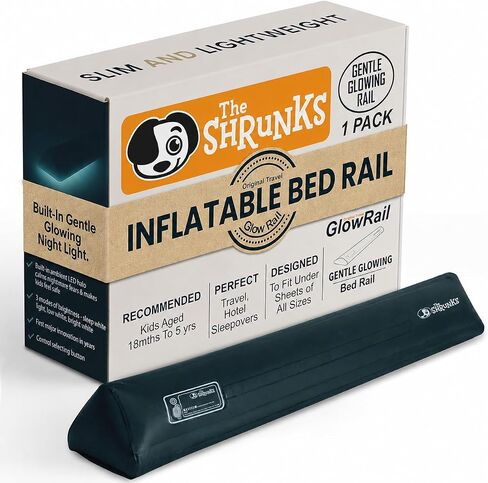 (2-Pack) Shrunks Inflatable Bed Rail for Toddlers | Travel Bed Rail for Kids, Adults, and Elderly | Portable Toddler Bed Bumpers | Blow Up Bed Guard Rail for Twin, Full, Queen, King Size Beds in Kuwait