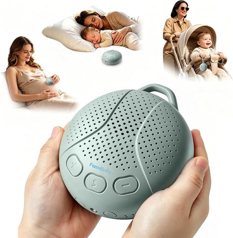 Sound Machine Sleep Soother - Mom-Like 'Shh!' Sound for Baby Kids | Portable White Noise Machine with Night Light, 16 Soothing Sound & Timer, Rechargeable Soother for Baby Adult Nursery Travel in Kuwait