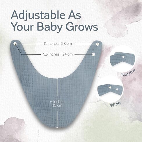 KiddyCare Organic Muslin Baby Bibs for Girls Boys 0-6 Months | Baby Bandana Bibs, Super Soft for Drooling and Teething, Muslin Bib, 4-Color Pack in Kuwait