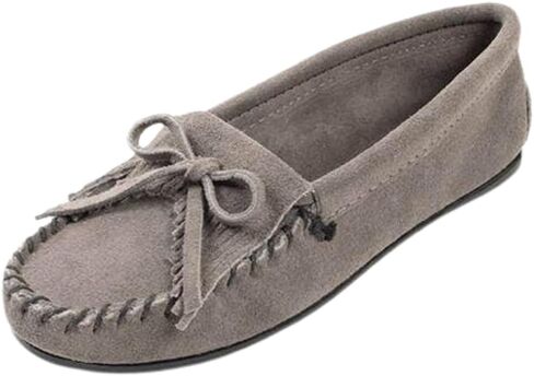 Minnetonka Women's Kilty Suede Hardsole Moccasin in Kuwait
