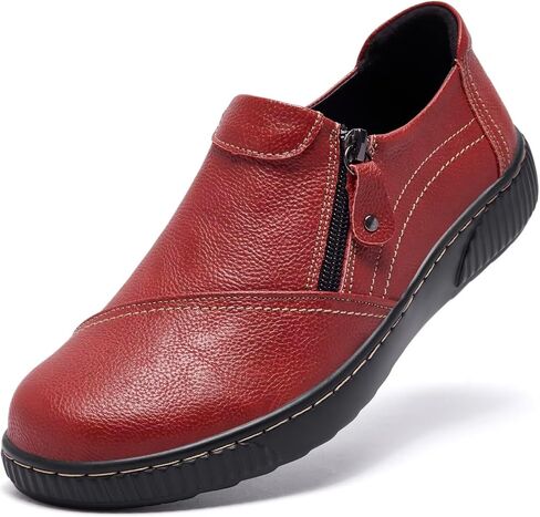 Women Casual Slip on Leather Loafers Dress Walking Shoes in Kuwait