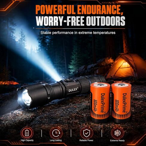 DulexPrime16-Pack ICR17335 NiMH 123A Rechargeable Batteries and Charger for Arlo VMS3130 VMC3030 3200 3330 3430 3530 Cameras, Alarm System, Flashlight in Kuwait