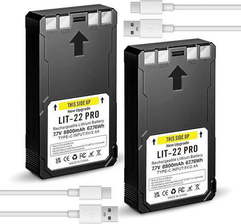 2 Pack 8800mAh 7.7V Upgrade LIT-22 Battery Rechargeable Lithium Battery for SPYPOINT Trail Camera, Compatible with Flex-M, Flex-S, FLEX-G36, Flex-Plus Cellular Trail Cameras (Includes Type-C Cable) in Kuwait