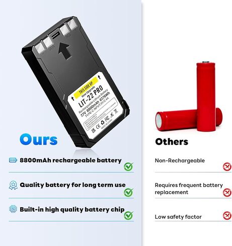 2 Pack 8800mAh 7.7V Upgrade LIT-22 Battery Rechargeable Lithium Battery for SPYPOINT Trail Camera, Compatible with Flex-M, Flex-S, FLEX-G36, Flex-Plus Cellular Trail Cameras (Includes Type-C Cable) in Kuwait