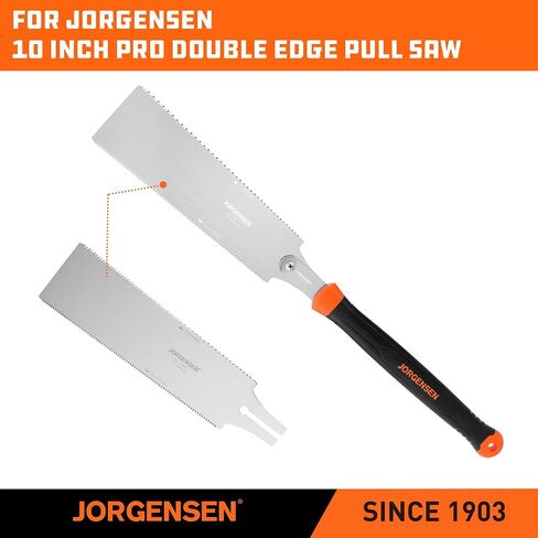 JORGENSEN 10 Inch Pull Saw Replacement Blade, Double Edge SK5 Steel | Tool-free quick change blade with 7-12 and 18 TPI flush cut edges for woodworking, wood trim and hardwood projects in Kuwait