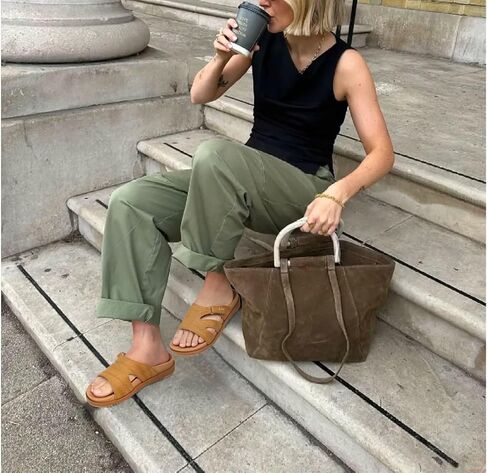 KuaiLu Womens Sandals Khaki-CP Size 9 | Ladies Slides in Kuwait