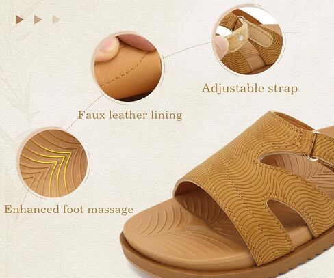 KuaiLu Womens Sandals Khaki-CP Size 9 | Ladies Slides in Kuwait