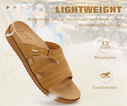 KuaiLu Womens Sandals Khaki-CP Size 9 | Ladies Slides in Kuwait