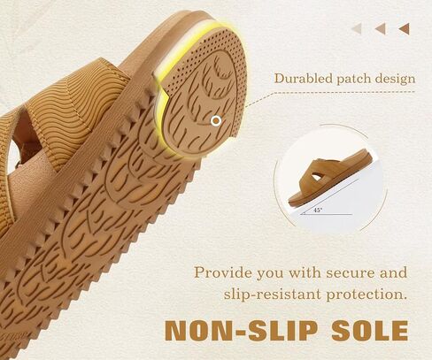 KuaiLu Womens Sandals Khaki-CP Size 9 | Ladies Slides in Kuwait