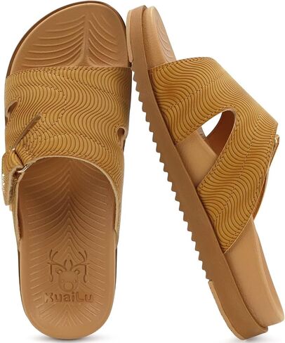 KuaiLu Womens Sandals Khaki-CP Size 9 | Ladies Slides in Kuwait
