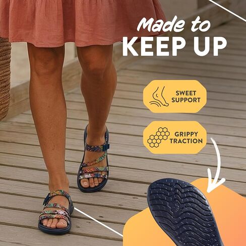 Joybees Women's Lakeshore Sandal, Size 8, Geo Mandala, Lightweight Waterproof Beach Sandals for Women with Honeycomb Pillow Insole, Easy Clean Slip-On Shoe in Kuwait