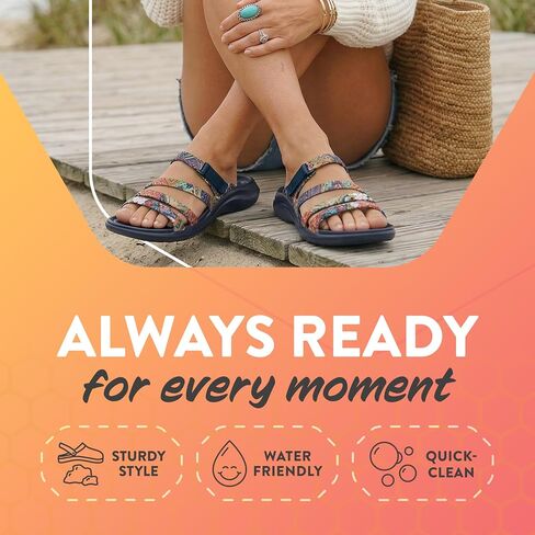 Joybees Women's Lakeshore Sandal, Size 8, Geo Mandala, Lightweight Waterproof Beach Sandals for Women with Honeycomb Pillow Insole, Easy Clean Slip-On Shoe in Kuwait