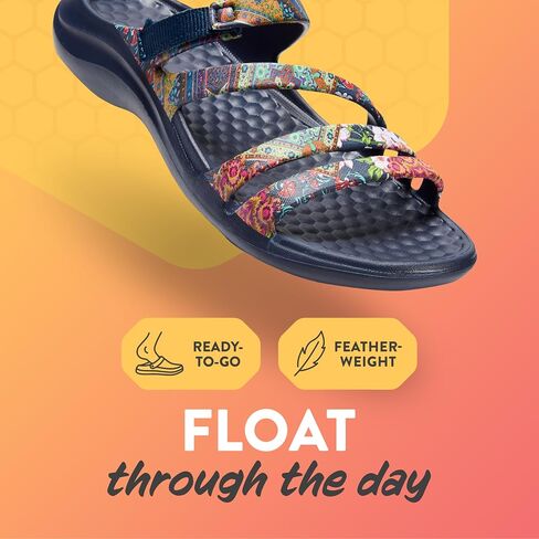 Joybees Women's Lakeshore Sandal, Size 8, Geo Mandala, Lightweight Waterproof Beach Sandals for Women with Honeycomb Pillow Insole, Easy Clean Slip-On Shoe in Kuwait