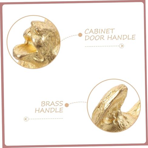 MERRYHAPY Unique Wolf Dog Handhold Cabinet Knobs Vintage Style Strong Brass Easy Install Decorative Pulls for Home in Kuwait