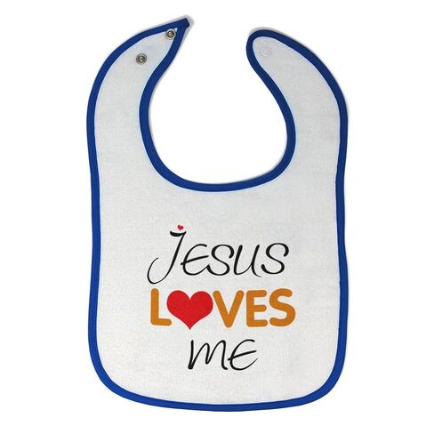 Cute Rascals Toddler & Baby Bibs Burp Cloths Christian Jesus Loves Me Christian God Cotton Baby Items for Baby Girl & Boy White Design Only in Kuwait