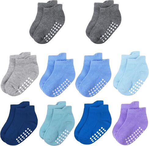 Baby and Toddler Socks,Soft Cotton Non-Slip Ankle Socks for New Born,Boys and Girls in Kuwait