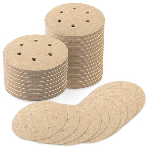 80 PCS 6 Inch Sanding Discs 60 Grit, 6 Hole Hook and Loop Round Sandpaper for Random Orbital Sander in Kuwait