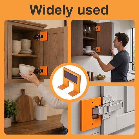 4pcs Cabinet Hinge Jig,2mm Door Jamb Hinge Jig,Orange Woodworking Tools,Magnetic Hinge Adjustment Tool, For Woodworking Cabinet And Wardrobe Doors in Kuwait